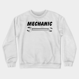 Mechanic Wrench Text Crewneck Sweatshirt